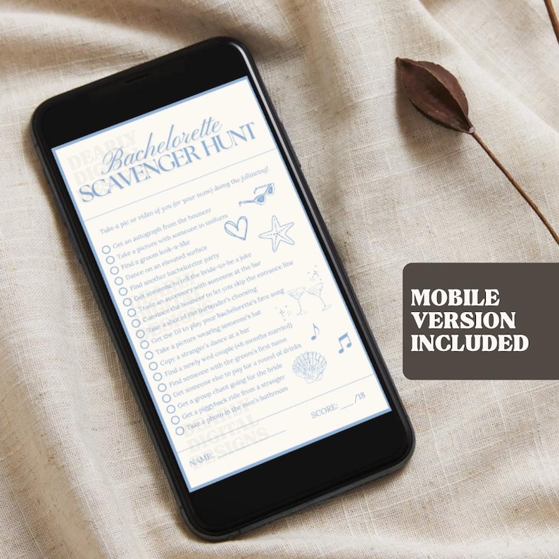 digital version of bachelorette scavenger hunt