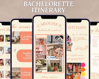 Mobile Bachelorette Itinerary Template Editable Weekend Planner Digital Bachelorette Trip Canva
