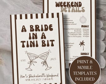 Espresso Martini Bachelorette Itinerary Template (Print & Mobile)