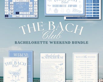 Bachelorette Party Bundle Bach Club Bachelorette Weekend Beach Bachelorette Game Bundle Template Editable Hen Party Game Printable Canva