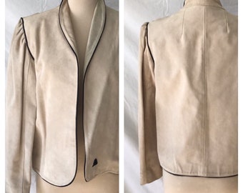 1980s JORDACHE Genuine Suede Puff Sleeve Jacket - 80s Nostalgia - Leather Jacket