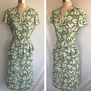 1940s REPRO Cherry Print Rayon Peplum Dress - Pin up Dress - Short Sleeve  Dress - Rockabilly Dress -V Neck Dress -swing Dress -A Line Dress - Etsy