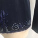 1940s Navy Blue Wool Gabardine Floral BEADED Jacket AS IS Hourglass Fit ...