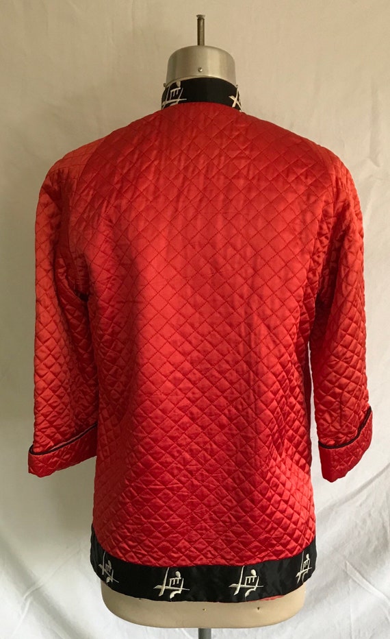 1940s Asian Inspired Deco Quilted Satin Bed Jacket Ro… Gem