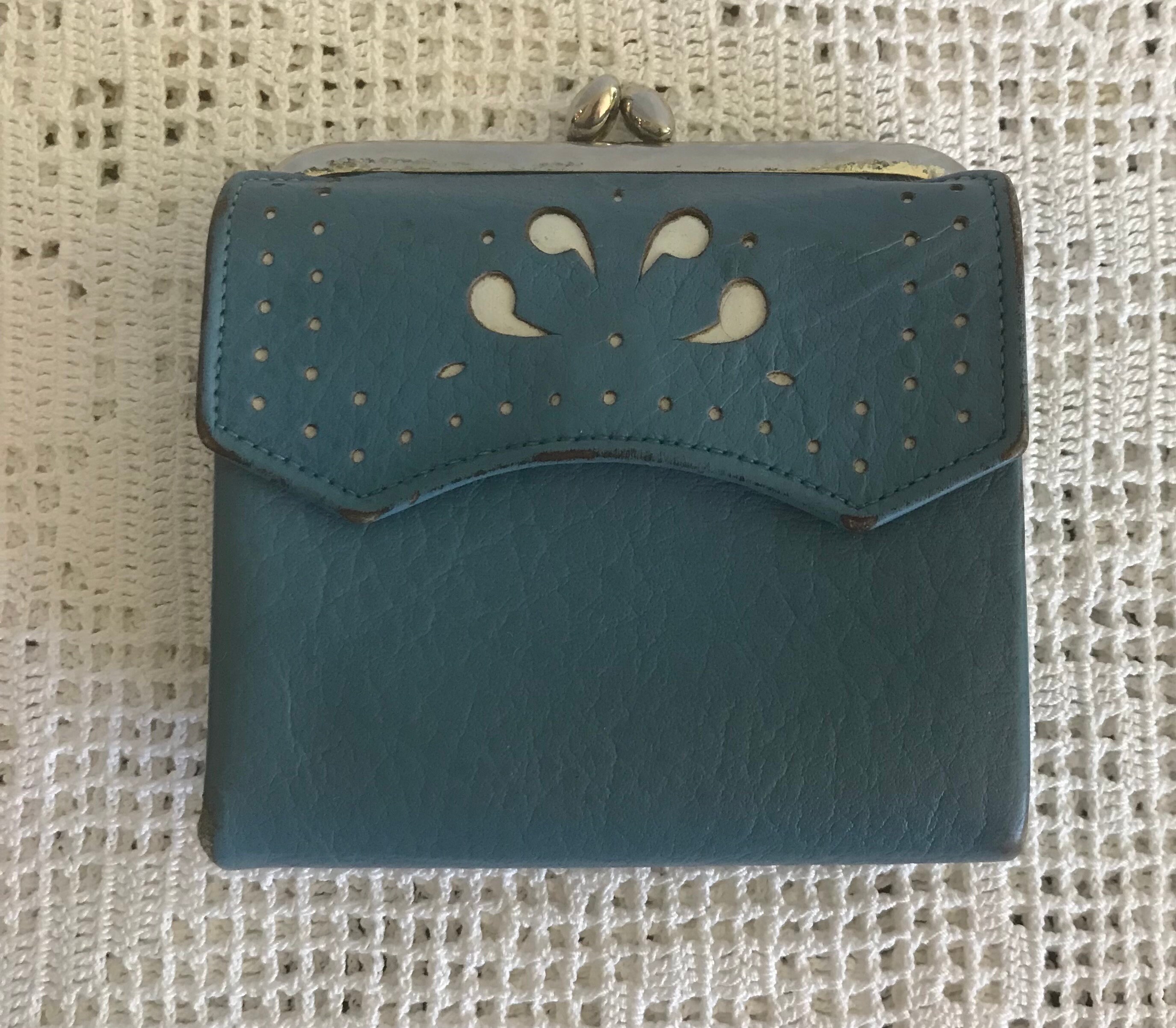1960s Princess Gardner Blue Leather Wallet and Coin Purse Ladies Wallet Womens Wallet Womens Pocketbook Leather Coin Purse