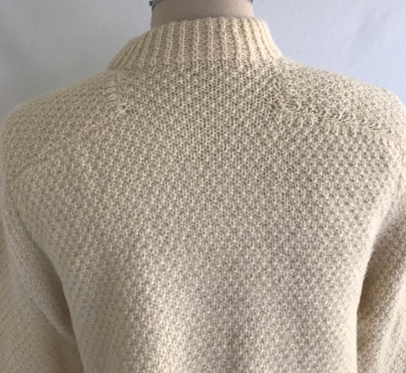 Vintage Hand Knit Wool Fisherman Cardigan - Aran … - image 7