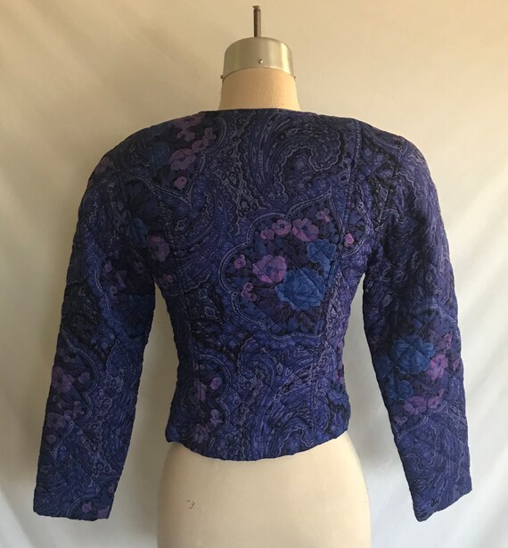 80’s Silk Paisley Floral Printed Bomber Jacket main image 1