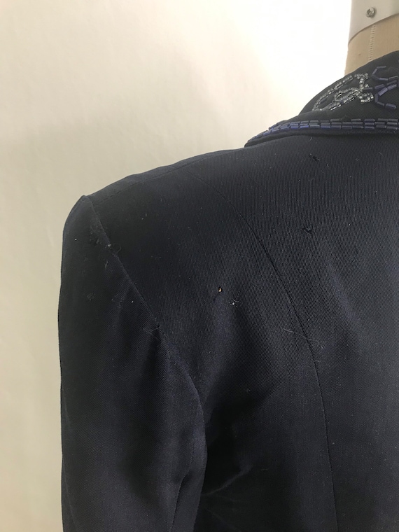 1940s Navy Blue Gabardine Coat