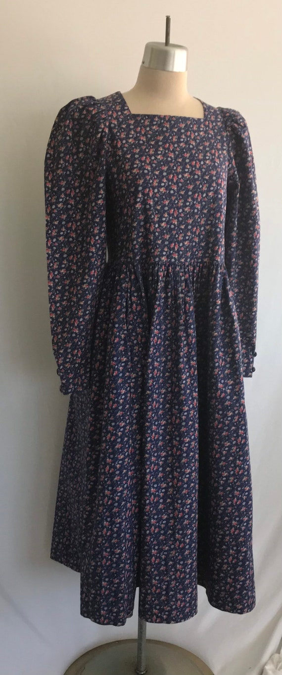 1980s LAURA ASHLEY Cotton Calico Dress with Pocke… - image 2