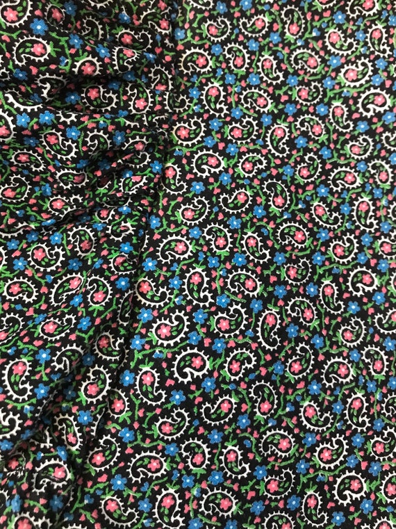 1940s Paisley Floral Feedsack Cotton Prairie Sunb… - image 3