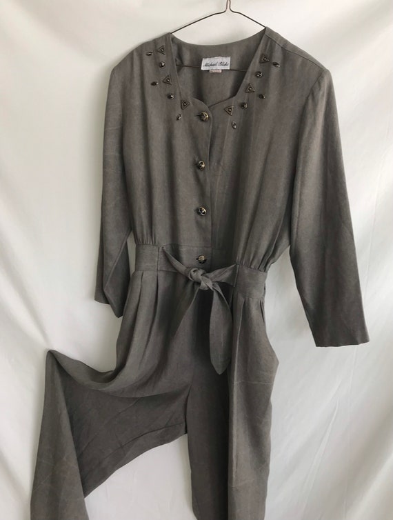 1980s Western Long Sleeve JUMPSUIT with Pockets -… - image 3