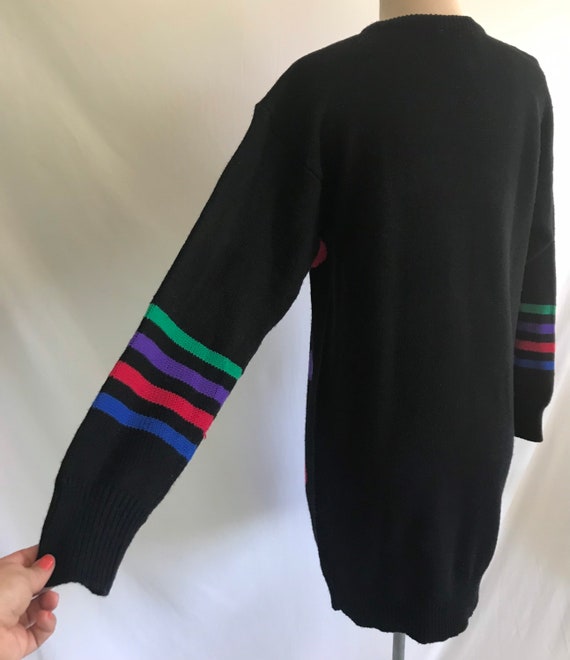1980s PLAIN JANE Polka Dot and Stripe Sweaterdress - … - Gem