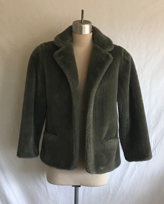 1980s Does 1940s VIOLA SYLBERT Soft Grey Faux Fur