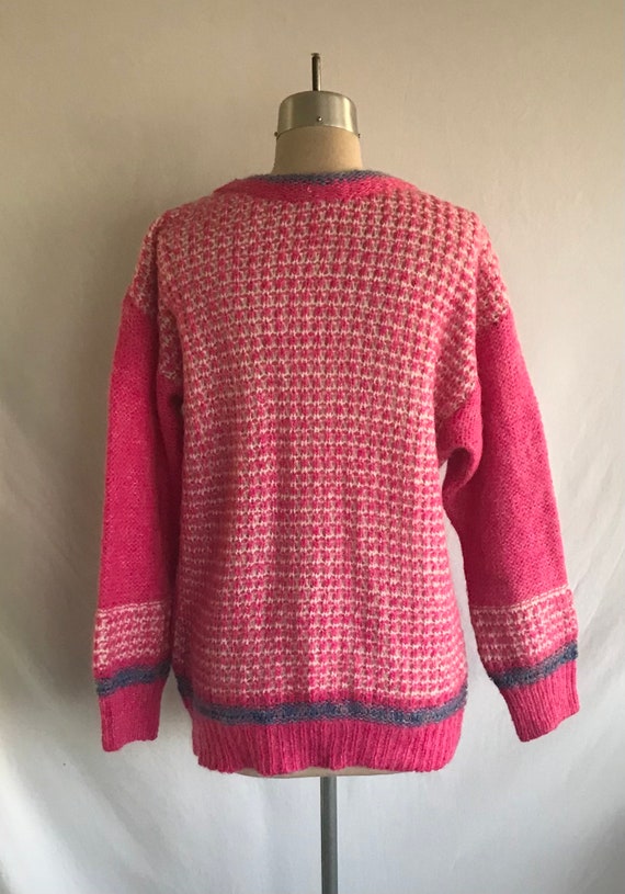 1980s HOT PINK Avant Garde Pullover Sweater - Ret… - image 7