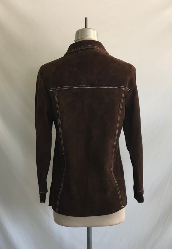 1970s MOD Dark Chocolate Genuine Suede Jacket - S… - image 7