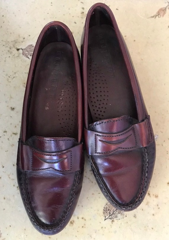 1990s Does 1940s Oxblood Red Leather Penny Loafers