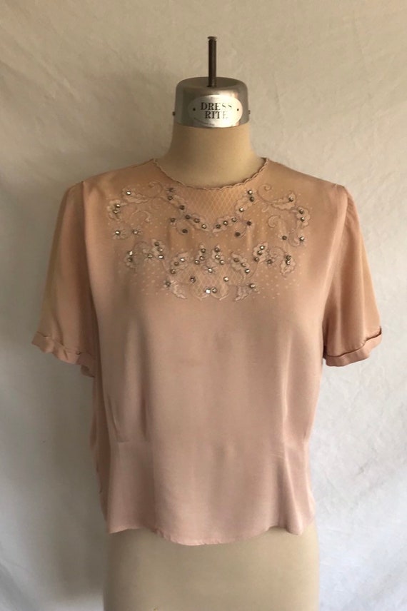 Darling 1940s True Vintage Light Pink Rayon Crepe