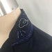 1940s Navy Blue Wool Gabardine Floral BEADED Jacket AS IS Hourglass Fit ...
