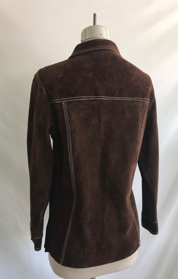 1970s MOD Dark Chocolate Genuine Suede Jacket - S… - image 8