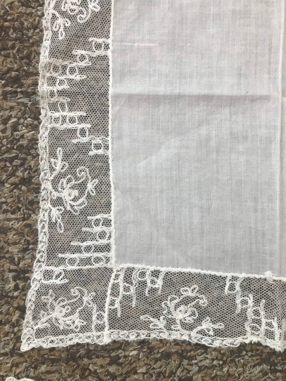 Set of 3 Edwardian Lace Handkerchiefs - Steampunk… - image 4