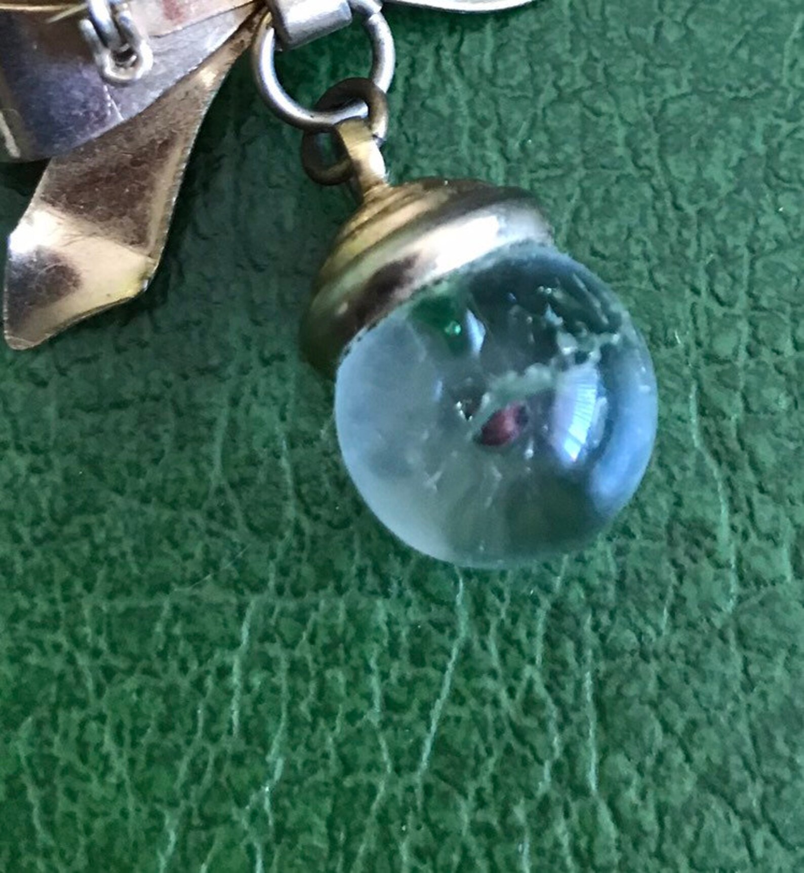 1940s Mustard Seed Glass Ball Gold Dangle Brooch Good Luck Etsy