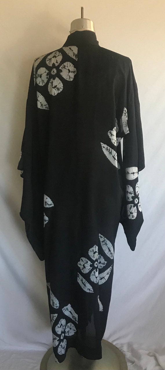 Black & White Tie Dye Long Kimono