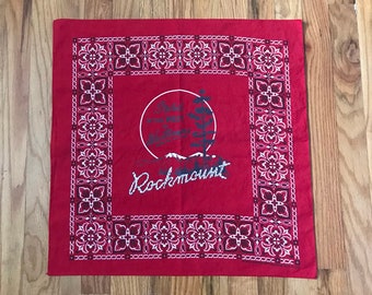 Vintage Style Rockmount Ranch Wear Screenprinted Classic Red Cotton Bandana