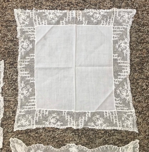 Set of 3 Edwardian Lace Handkerchiefs - Steampunk… - image 9