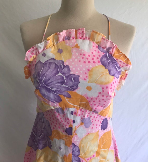 1970s Floral Maxi Dress - Sundress - Backless Dre… - image 5