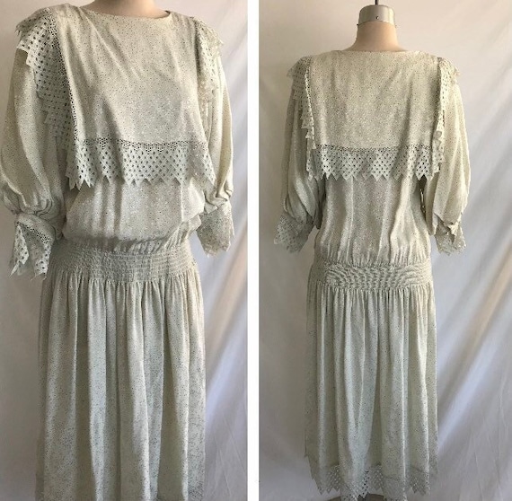 Rare 1980s NICOLE MILLER Ditsy Floral Silk Dress … - image 1