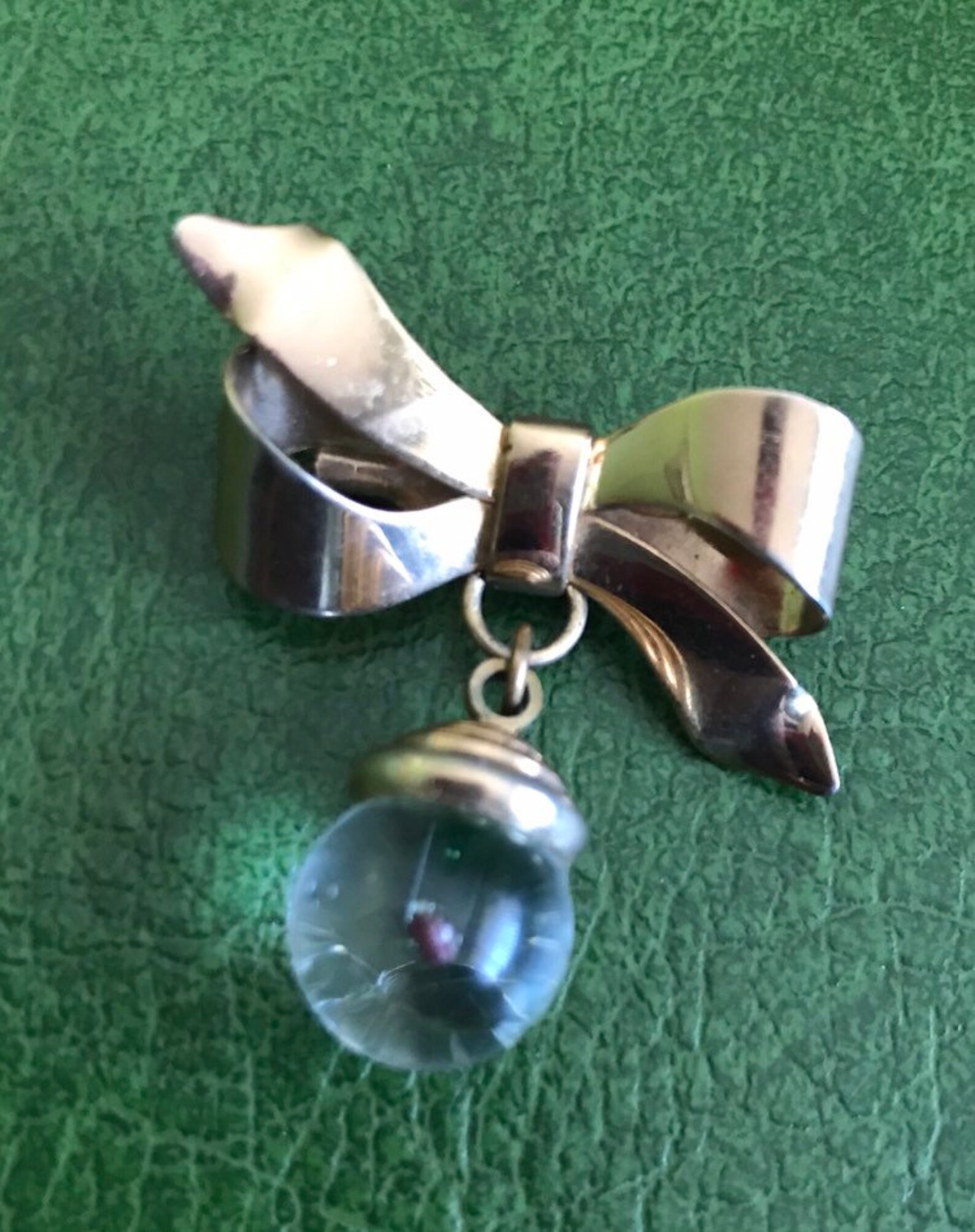 1940s Mustard Seed Glass Ball Gold Dangle Brooch Good Luck Etsy