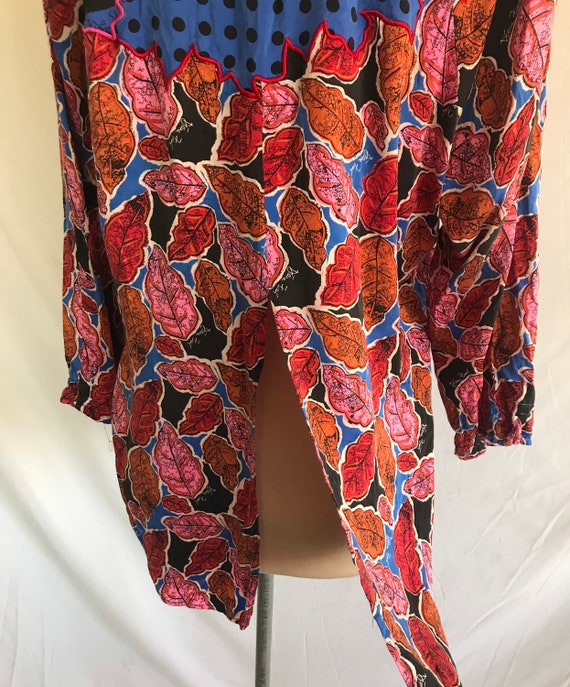 1990s DIANE FREIS Silk Pieced Blouse - Mandarin C… - image 9