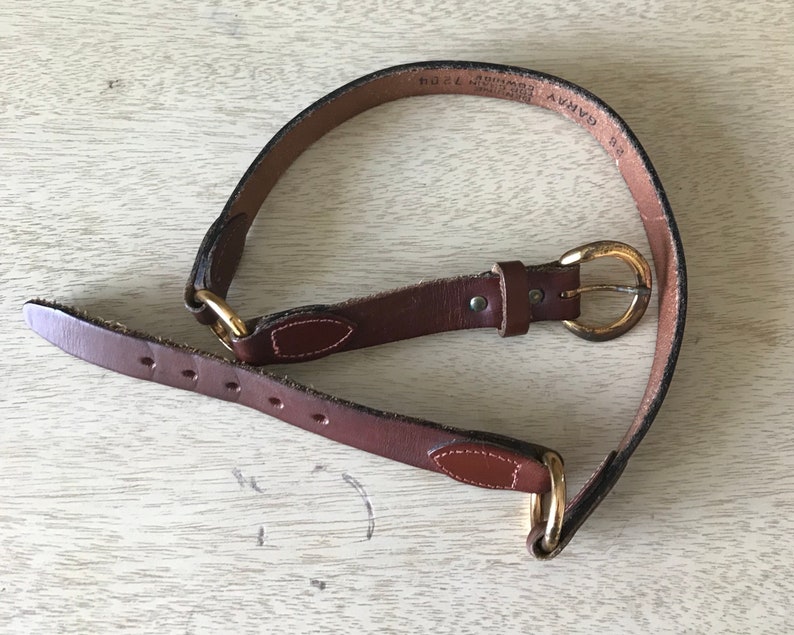 1960s Oxblood Red Leather Belt with Metal Hardware Pin Up | Etsy