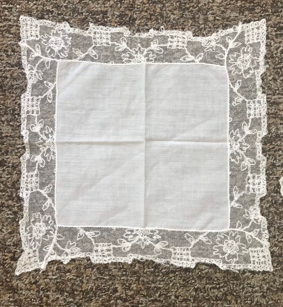 Set of 3 Edwardian Lace Handkerchiefs - Steampunk… - image 6