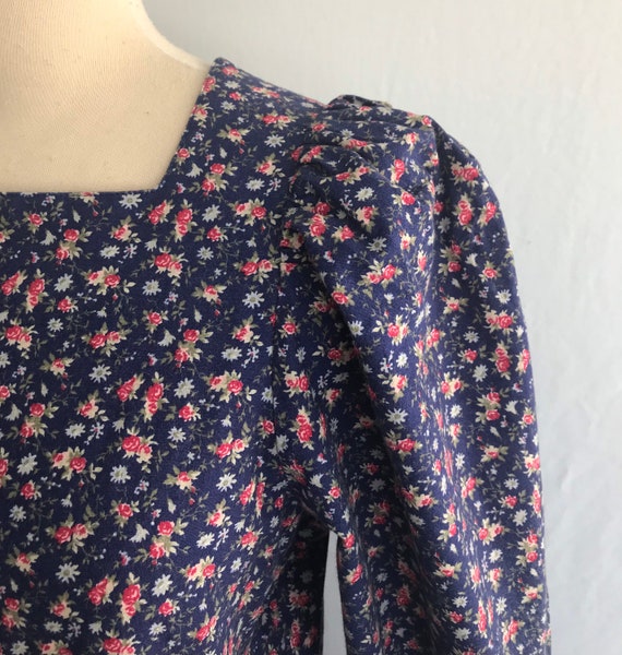 1980s LAURA ASHLEY Cotton Calico Dress with Pocke… - image 5