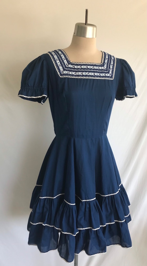 Geometry Circle Print Dress – Vintage Puff Sleeve A-Line Summer Style main image 0