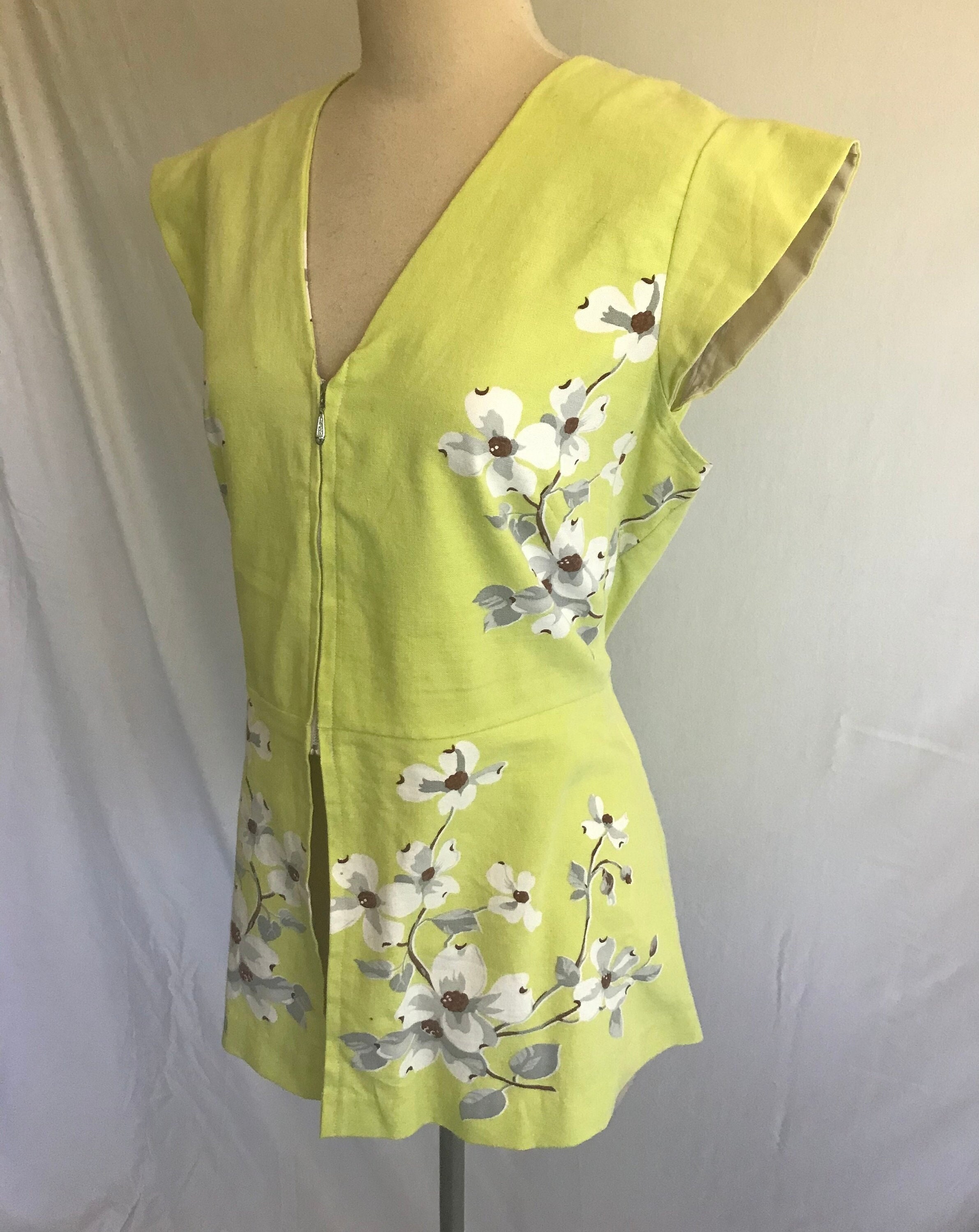 40s Top Zip Front - Etsy