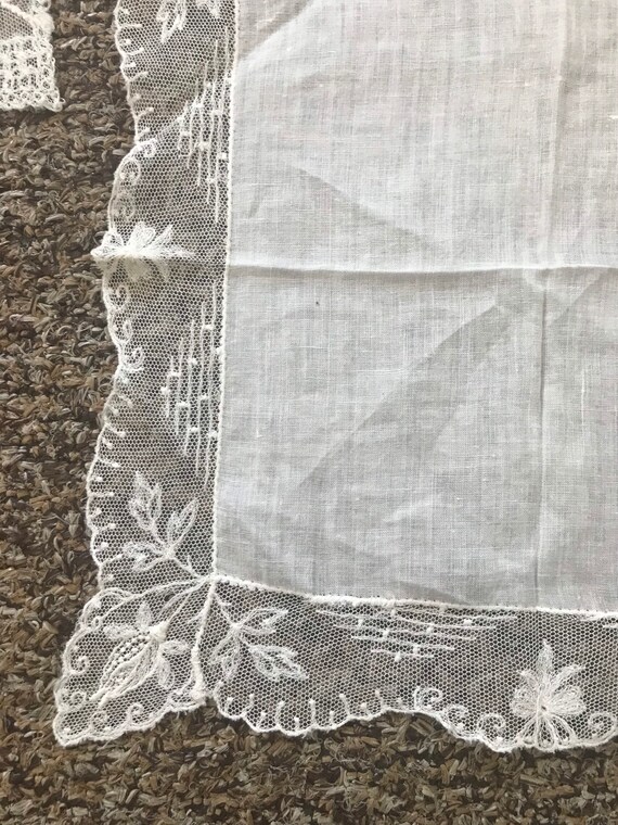 Set of 3 Edwardian Lace Handkerchiefs - Steampunk… - image 5