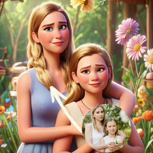 Custom Disney-Style Family Cartoon Portrait | Personalized Family Art from Photo | Digital Download