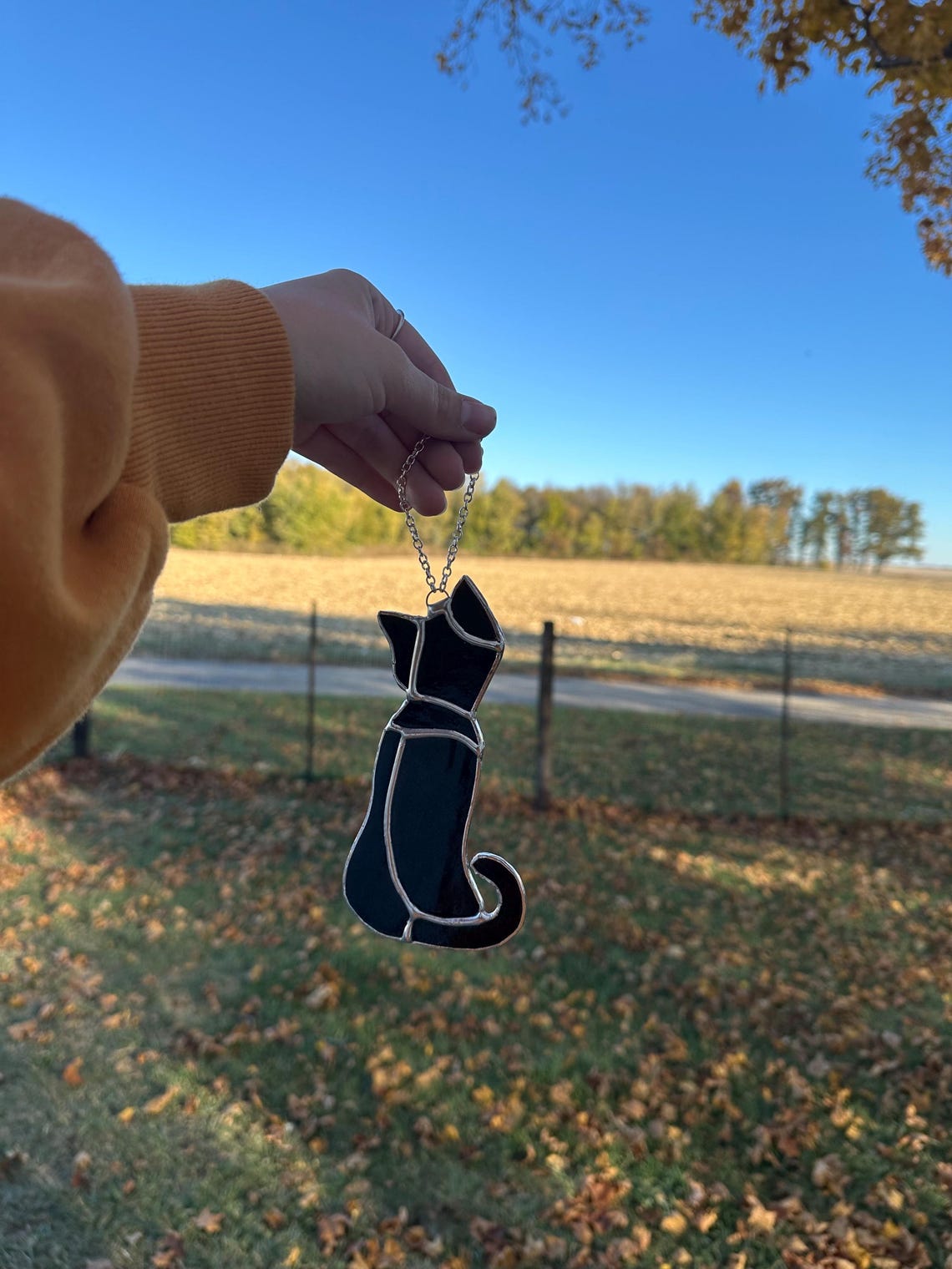 Handmade Black Cat Stained Glass Window Hanging Sun-catcher - Etsy