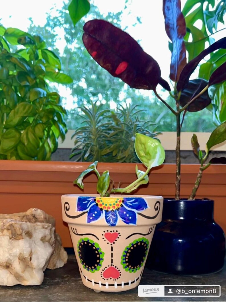 Dia De Los Muertos sugar Skull Planter Etsy