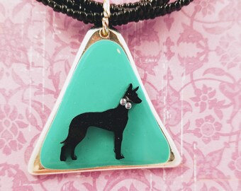 Ibizan Hound Podenco Pharaoh Hound Jade and Black Necklace