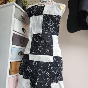 Black and white checkered apron
