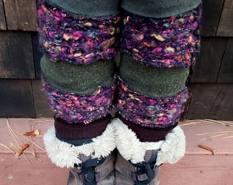 Upcycled Serged Leg Warmers Gaiter Boot Cuffs