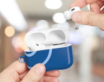 Blue Twirl Lines AirPods Case: Abstract Design Protective Cover
