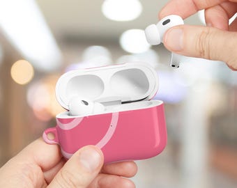 Pink Twirl Lines AirPods Case: Abstract Design Protective Cover