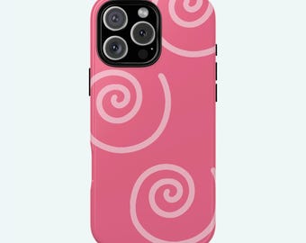 Pink Swirl Lines Phone Case: Abstract Protective Cover For Apple iPhone