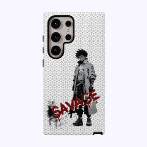 ANIME SAVAGE Phone Case | Fit For Samsung Galaxy S25 Ultra, S24 Plus, S23, S22, More Models | Protective Anime Themed Case, Manga