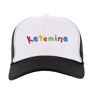 Ketamine Trucker Hat | Funny Party Hat, Mesh Back Summer Hat, Edgy Party Cap, Adjustable Snapback Festival Hat