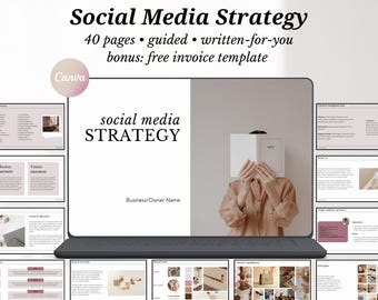 Modello di strategia per i social media: proposta di marketing per il cliente (Canva)